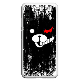 Чехол для Honor 20 с принтом MONOKUMA в Новосибирске, Силикон | Область печати: задняя сторона чехла, без боковых панелей | Тематика изображения на принте: anime | bear | black  white | danganronpa | kurokuma | monodam | monokuma | monomi | monotaro | pink | rabbit | school | shirokuma | аниме | главарь | мoноми | монокума | черно белый | школа