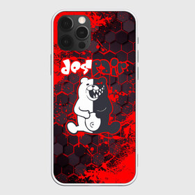 Чехол для iPhone 12 Pro Max с принтом MONOKUMA в Новосибирске, Силикон |  | anime | bear | black  white | danganronpa | kurokuma | monodam | monokuma | monomi | monotaro | pink | rabbit | school | shirokuma | аниме | главарь | мoноми | монокума | черно белый | школа