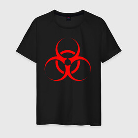 Мужская футболка хлопок с принтом BIOHAZARD в Новосибирске, 100% хлопок | прямой крой, круглый вырез горловины, длина до линии бедер, слегка спущенное плечо. | biohazard | radiation | re | re3 | residenr evil | toxic | virusвирус | world war z | биохазард | обитель зла | радиация | токсик | эпидемия