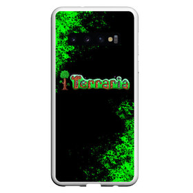 Чехол для Samsung Galaxy S10 с принтом Terraria в Новосибирске, Силикон | Область печати: задняя сторона чехла, без боковых панелей | action | minecraft | terraria | игра | компьютерная игра | приключение | терария | террария