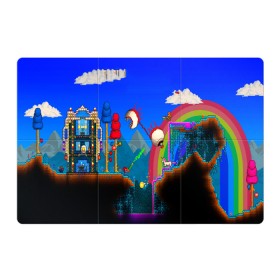 Магнитный плакат 3Х2 с принтом TERRARIA GAME в Новосибирске, Полимерный материал с магнитным слоем | 6 деталей размером 9*9 см | game | pixel | terraria | игра | пиксель | террариа