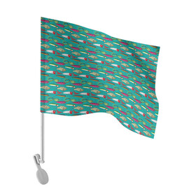 Флаг для автомобиля с принтом рыбацкие блесна в Новосибирске, 100% полиэстер | Размер: 30*21 см | fish | fishing | texture | абстракция | блестна | наживка | прикорм | рыба | рыбак | рыбалка | рыболов | текстура