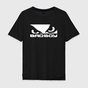 Мужская футболка хлопок Oversize с принтом BADBOY в Новосибирске, 100% хлопок | свободный крой, круглый ворот, “спинка” длиннее передней части | bad | bad boy | badboy | boy | brand | mma | sport | usa | америка | бренд | единоборства | мма | спорт | сша