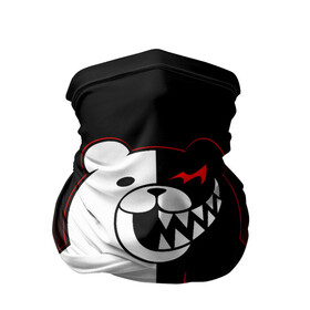 Бандана-труба 3D с принтом MONOKUMA в Новосибирске, 100% полиэстер, ткань с особыми свойствами — Activecool | плотность 150‒180 г/м2; хорошо тянется, но сохраняет форму | anime | bear | black  white | danganronpa | kurokuma | monodam | monokuma | monomi | monotaro | rabbit | school | shirokuma | аниме | главарь | мoноми | монокума | черно белый | школа