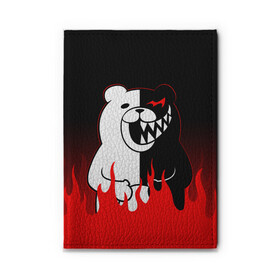 Обложка для автодокументов с принтом MONOKUMA в Новосибирске, натуральная кожа |  размер 19,9*13 см; внутри 4 больших “конверта” для документов и один маленький отдел — туда идеально встанут права | anime | bear | black  white | danganronpa | kurokuma | monodam | monokuma | monomi | monotaro | rabbit | school | shirokuma | аниме | главарь | мoноми | монокума | черно белый | школа