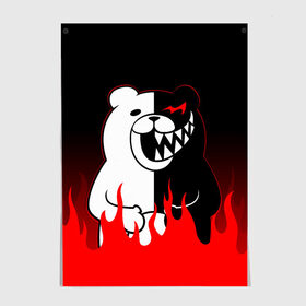 Постер с принтом MONOKUMA в Новосибирске, 100% бумага
 | бумага, плотность 150 мг. Матовая, но за счет высокого коэффициента гладкости имеет небольшой блеск и дает на свету блики, но в отличии от глянцевой бумаги не покрыта лаком | anime | bear | black  white | danganronpa | kurokuma | monodam | monokuma | monomi | monotaro | rabbit | school | shirokuma | аниме | главарь | мoноми | монокума | черно белый | школа