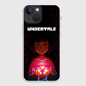 Чехол для iPhone 13 mini с принтом UNDERTALE FRISK в Новосибирске,  |  | asriel dreemurr | chara | frisk | gaster blaster | sans | undertale | азриэль дримурр | андертейл | андрайн | гастер | меттатон | санс | фриск | чара