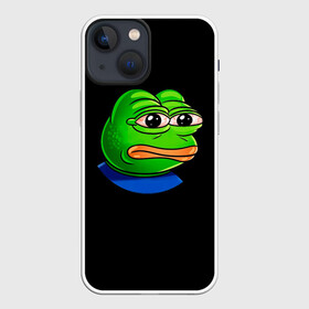 Чехол для iPhone 13 mini с принтом Frog в Новосибирске,  |  | animal | frog | head | meme | голова | животные | лягушка | мем | прикол | юмор
