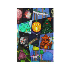 Обложка для паспорта матовая кожа с принтом Terraria allpic в Новосибирске, натуральная матовая кожа | размер 19,3 х 13,7 см; прозрачные пластиковые крепления | game | pixel | terraria | игра | пиксель | террариа