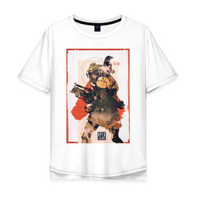 Мужская футболка хлопок Oversize с принтом Apex Legends Bloodhound в Новосибирске, 100% хлопок | свободный крой, круглый ворот, “спинка” длиннее передней части | apex legends | bloodhound | game | игры | королевская битва