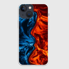 Чехол для iPhone 13 mini с принтом Огонь и вода в Новосибирске,  |  | fire | texture | абстракция | граффити | краски | лед | линии | огонь | огонь и лед | текстура | уличный стиль | яркая