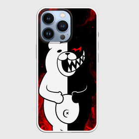 Чехол для iPhone 13 Pro с принтом MONOKUMA В ПЛАМЕНИ   МОНОКУМА в Новосибирске,  |  | anime | bear | black  white | danganronpa | kurokuma | monodam | monokuma | monomi | monotaro | rabbit | school | shirokuma | аниме | главарь | мoноми | монокума | черно белый | школа