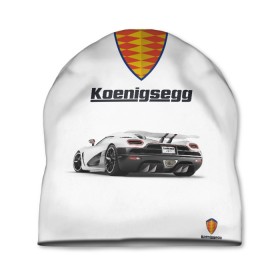 Шапка 3D с принтом Koenigsegg в Новосибирске, 100% полиэстер | универсальный размер, печать по всей поверхности изделия | футболка 3d с принтом koenigsegg