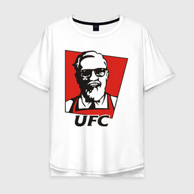 Мужская футболка хлопок Oversize с принтом UFC в Новосибирске, 100% хлопок | свободный крой, круглый ворот, “спинка” длиннее передней части | mcgregor | боец | единоборства | конор макгрегор | макгрегор | спорт