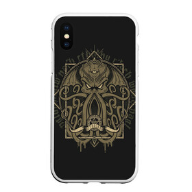 Чехол для iPhone XS Max матовый с принтом Cthulhu в Новосибирске, Силикон | Область печати: задняя сторона чехла, без боковых панелей | Тематика изображения на принте: call of cthulhu | cthulhu | lovecraft | valaybalalay | валайбалалай | зов | ктулху | лавкрафт | мистика | монстры | ужасы | фэнтези | хоррор