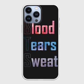Чехол для iPhone 13 Pro Max с принтом Blood  Tears  Sweat в Новосибирске,  |  | Тематика изображения на принте: bangtan | bighit | boy | fake love | j hope | jimin | jin | jungkook | korea | kpop | live | luv | mic drop | rm | suga | v | with | бтс | кей | поп