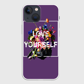 Чехол для iPhone 13 mini с принтом Love Yourself в Новосибирске,  |  | bangtan | bighit | boy | fake love | j hope | jimin | jin | jungkook | korea | kpop | live | luv | mic drop | rm | suga | v | with | бтс | кей | поп