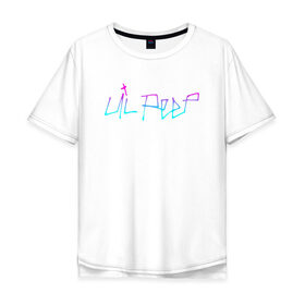 Мужская футболка хлопок Oversize с принтом LIL PEEP (НА СПИНЕ) в Новосибирске, 100% хлопок | свободный крой, круглый ворот, “спинка” длиннее передней части | Тематика изображения на принте: lil peep | lil prince | pink | зарубежная музыка | лил пип | маленький принц