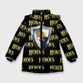 Зимняя куртка для девочек 3D с принтом Heroes of Might and Magic в Новосибирске, ткань верха — 100% полиэстер; подклад — 100% полиэстер, утеплитель — 100% полиэстер. | длина ниже бедра, удлиненная спинка, воротник стойка и отстегивающийся капюшон. Есть боковые карманы с листочкой на кнопках, утяжки по низу изделия и внутренний карман на молнии. 

Предусмотрены светоотражающий принт на спинке, радужный светоотражающий элемент на пуллере молнии и на резинке для утяжки. | heroes | heroes of might and magic | oldskull | герои | герои меча | герои меча и магии | олдскулл