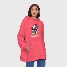 Худи SuperOversize хлопок с принтом UNDERTALE в Новосибирске, 70% хлопок, 30% полиэстер, мягкий начес внутри | карман-кенгуру, эластичная резинка на манжетах и по нижней кромке, двухслойный капюшон
 | asriel dreemurr | chara | frisk | gaster blaster | sans | undertale | азриэль дримурр | андертейл | андрайн | гастер | меттатон | санс | фриск | чара