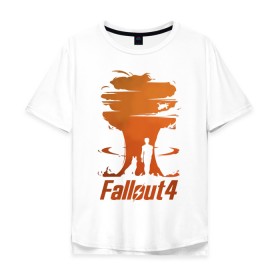 Мужская футболка хлопок Oversize с принтом Fallout 4 в Новосибирске, 100% хлопок | свободный крой, круглый ворот, “спинка” длиннее передней части | art | dog | drone | explosion | fallout | fallout 4 | game | man | арт | взрыв | дрон | игра | собака | фоллаут | фоллаут 4 | человек