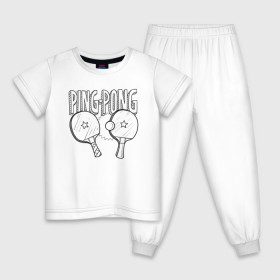 Детская пижама хлопок с принтом пинг понг в Новосибирске, 100% хлопок |  брюки и футболка прямого кроя, без карманов, на брюках мягкая резинка на поясе и по низу штанин
 | ping pong | настольный теннис | пинг понг | спорт | теннис