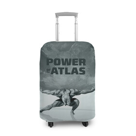Чехол для чемодана 3D с принтом Power of the Atlas в Новосибирске, 86% полиэфир, 14% спандекс | двустороннее нанесение принта, прорези для ручек и колес | atlas | power | powerlifting | sport | strength | weightlifting | атлант | бодибилдинг | качок | пауэрлифтинг | сила | спорт