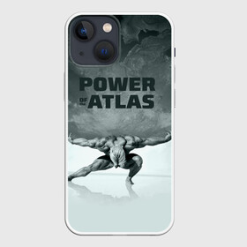 Чехол для iPhone 13 mini с принтом Power of the Atlas в Новосибирске,  |  | atlas | power | powerlifting | sport | strength | weightlifting | атлант | бодибилдинг | качок | пауэрлифтинг | сила | спорт