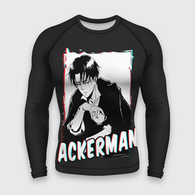 Мужской рашгард 3D с принтом Ackerman monochrome в Новосибирске,  |  | 3 | aot | attack | foxen aot | kyojin | levi | mikasa | season | shingeki | snk | titan | аккерман | ант | аот | арлерт | армин | атака | йегер | микаса | титанов | фоксен | эрен