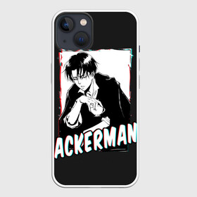 Чехол для iPhone 13 с принтом Ackerman monochrome в Новосибирске,  |  | 3 | aot | attack | foxen aot | kyojin | levi | mikasa | season | shingeki | snk | titan | аккерман | ант | аот | арлерт | армин | атака | йегер | микаса | титанов | фоксен | эрен