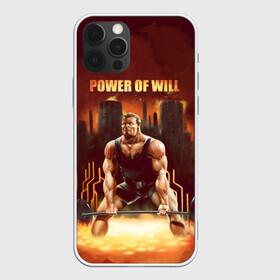 Чехол для iPhone 12 Pro с принтом Power of will в Новосибирске, силикон | область печати: задняя сторона чехла, без боковых панелей | power | powerlifting | sport | strength | weightlifting | бодибилдинг | качок | пауэрлифтинг | сила | спорт