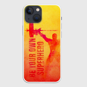 Чехол для iPhone 13 mini с принтом Be your own Superhero в Новосибирске,  |  | power | powerlifting | sport | strength | weightlifting | бодибилдинг | качок | пауэрлифтинг | сила | спорт