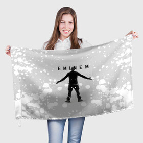 Флаг 3D с принтом EMINEM | ЭМИНЕМ (Z) в Новосибирске, 100% полиэстер | плотность ткани — 95 г/м2, размер — 67 х 109 см. Принт наносится с одной стороны | eminem | rap | зарубежный реп | реп | эминем