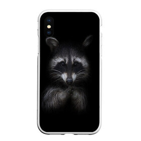 Чехол для iPhone XS Max матовый с принтом енот в Новосибирске, Силикон | Область печати: задняя сторона чехла, без боковых панелей | енот | енот хайп | еноты | животные | лайв тудей
