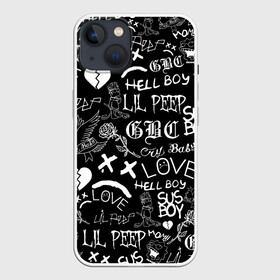 Чехол для iPhone 13 с принтом LIL PEEP LOGOBOMBING | ЛИЛ ПИП в Новосибирске,  |  | Тематика изображения на принте: lil peep | lil prince | pink | зарубежная музыка | лил пип | маленький принц