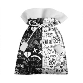Подарочный 3D мешок с принтом LIL PEEP LOGOBOMBING | ЛИЛ ПИП в Новосибирске, 100% полиэстер | Размер: 29*39 см | lil peep | lil prince | pink | зарубежная музыка | лил пип | маленький принц