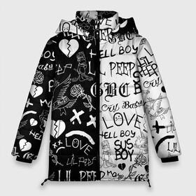 Женская зимняя куртка 3D с принтом LIL PEEP LOGOBOMBING в Новосибирске, верх — 100% полиэстер; подкладка — 100% полиэстер; утеплитель — 100% полиэстер | длина ниже бедра, силуэт Оверсайз. Есть воротник-стойка, отстегивающийся капюшон и ветрозащитная планка. 

Боковые карманы с листочкой на кнопках и внутренний карман на молнии | lil peep | lil prince | pink | зарубежная музыка | лил пип | маленький принц