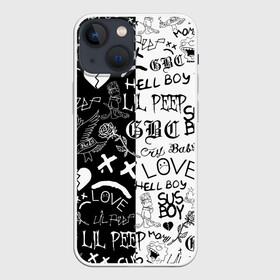 Чехол для iPhone 13 mini с принтом LIL PEEP LOGOBOMBING | ЛИЛ ПИП в Новосибирске,  |  | Тематика изображения на принте: lil peep | lil prince | pink | зарубежная музыка | лил пип | маленький принц