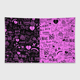 Флаг-баннер с принтом LIL PEEP LOGOBOMBING BLACK PINK в Новосибирске, 100% полиэстер | размер 67 х 109 см, плотность ткани — 95 г/м2; по краям флага есть четыре люверса для крепления | lil peep | lil prince | pink | зарубежная музыка | лил пип | маленький принц