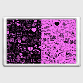 Магнит 45*70 с принтом LIL PEEP LOGOBOMBING BLACK PINK в Новосибирске, Пластик | Размер: 78*52 мм; Размер печати: 70*45 | lil peep | lil prince | pink | зарубежная музыка | лил пип | маленький принц