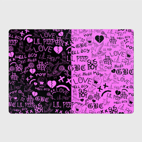 Магнитный плакат 3Х2 с принтом LIL PEEP LOGOBOMBING BLACK PINK в Новосибирске, Полимерный материал с магнитным слоем | 6 деталей размером 9*9 см | Тематика изображения на принте: lil peep | lil prince | pink | зарубежная музыка | лил пип | маленький принц