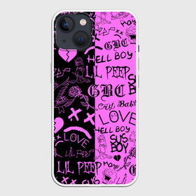 Чехол для iPhone 13 с принтом LIL PEEP LOGOBOMBING BLACK PINK в Новосибирске,  |  | Тематика изображения на принте: lil peep | lil prince | pink | зарубежная музыка | лил пип | маленький принц