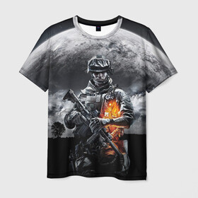 Мужская футболка 3D с принтом Battlefield в Новосибирске, 100% полиэфир | прямой крой, круглый вырез горловины, длина до линии бедер | battlefield | ea digital illusions ce | special forces | батлфилд | поле боя | шутер