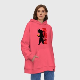 Худи SuperOversize хлопок с принтом Dragon Ball Goku в Новосибирске, 70% хлопок, 30% полиэстер, мягкий начес внутри | карман-кенгуру, эластичная резинка на манжетах и по нижней кромке, двухслойный капюшон
 | 