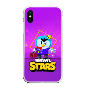 Чехол для iPhone XS Max матовый с принтом Brawl Stars Mr P в Новосибирске, Силикон | Область печати: задняя сторона чехла, без боковых панелей | bo | brawl | brock | bull | colt | dynamike | elprimo | jessie | leon | moba | nita | shelly | stars | бо | брок | булл | джесси | динамайк | кольт | леон | нита | шелли | эльпримо