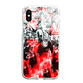 Чехол для iPhone XS Max матовый с принтом One-Punch Man Collage в Новосибирске, Силикон | Область печати: задняя сторона чехла, без боковых панелей | anime | comics | man | manga | one | punch | аниме | ванпанчмен | комикс | манга