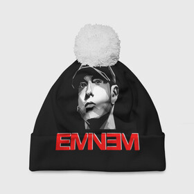 Шапка 3D c помпоном с принтом Eminem в Новосибирске, 100% полиэстер | универсальный размер, печать по всей поверхности изделия | eminem | evil | ken kaniff | marshall bruce mathers iii | mm | rap | slim shady | маршалл брюс мэтерс iii | рэп | рэп рок | хип хоп | хорроркор | эминем