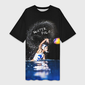 Платье-футболка 3D с принтом Water polo в Новосибирске,  |  | polo | water polo | вода | водное поло | водный спорт | плавание | пловец | поло | спорт
