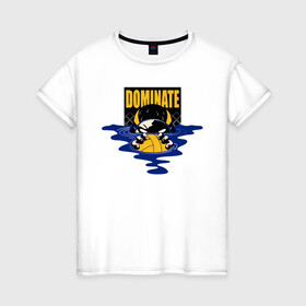 Женская футболка хлопок с принтом Dominate в Новосибирске, 100% хлопок | прямой крой, круглый вырез горловины, длина до линии бедер, слегка спущенное плечо | polo | water polo | вода | водное поло | водный спорт | плавание | пловец | поло | спорт