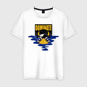 Мужская футболка хлопок с принтом Dominate в Новосибирске, 100% хлопок | прямой крой, круглый вырез горловины, длина до линии бедер, слегка спущенное плечо. | polo | water polo | вода | водное поло | водный спорт | плавание | пловец | поло | спорт